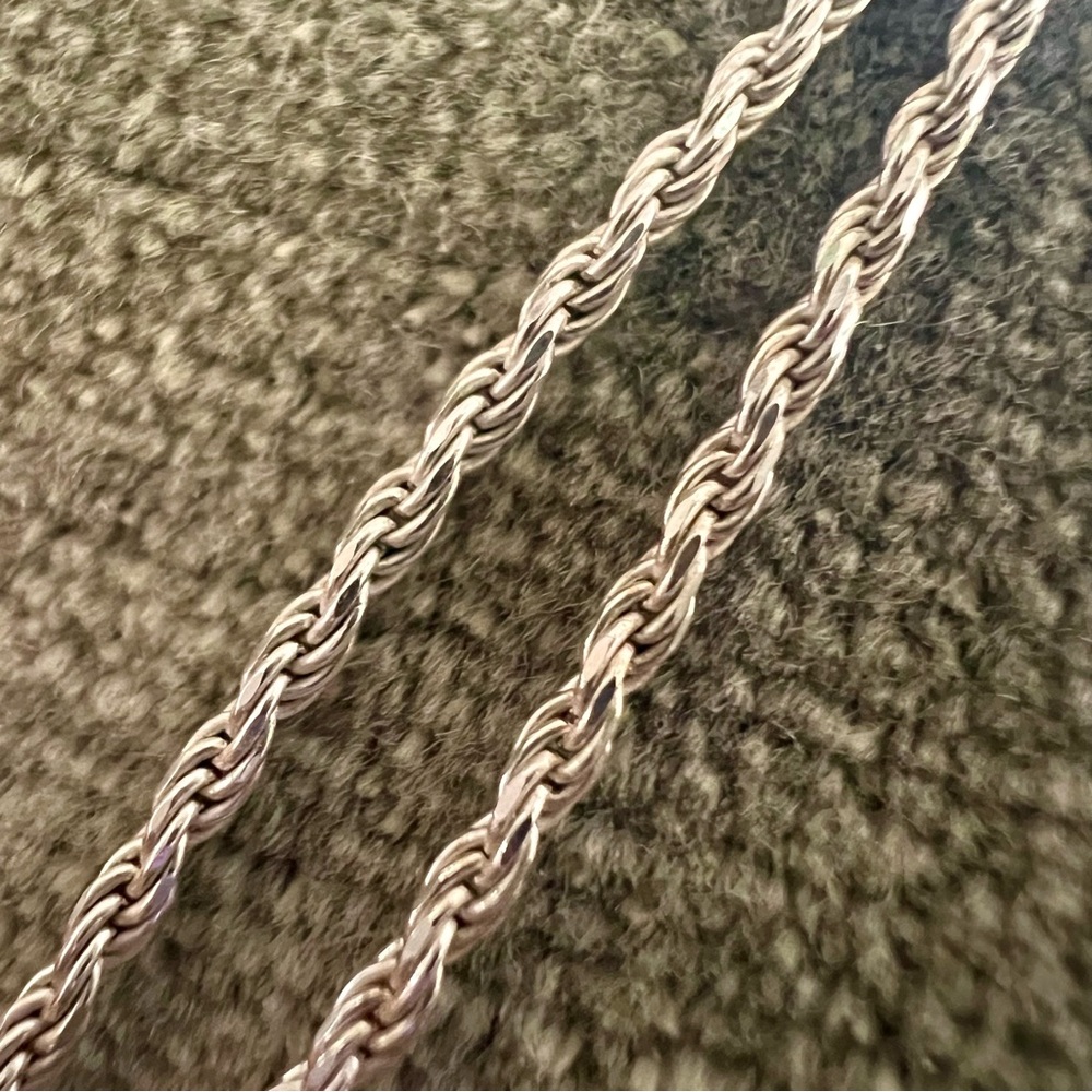 Vintage Italian Sterling Silver Rope Chain Choker